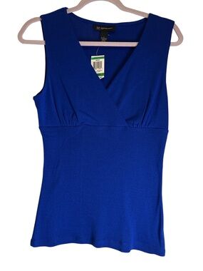 INC International Concepts Royal Blue V-Neck Sleeveless Tank, NWT Sz L